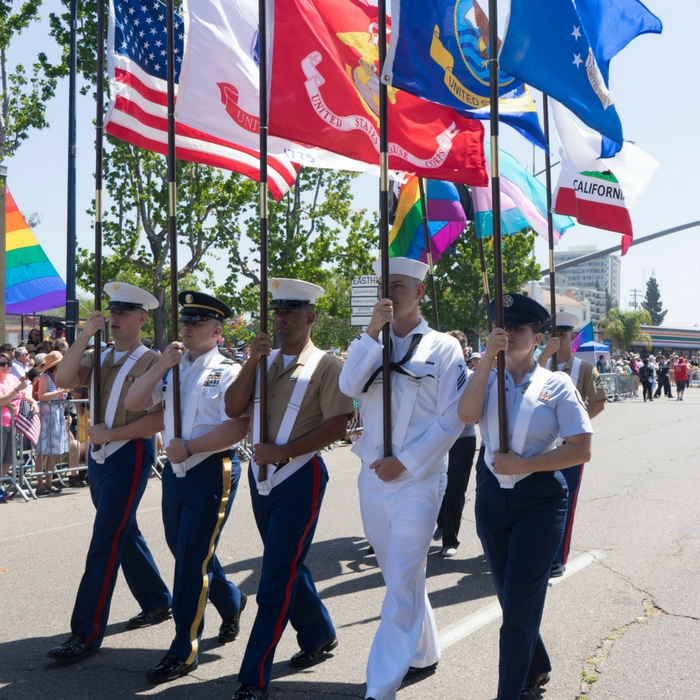 San Diego Military Contingent marching in parade